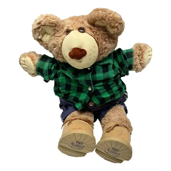 Furskins Bear Teddy Xavier  Roberts1984 Shirt Red Suspenders VIntage - Picture 4 of 16